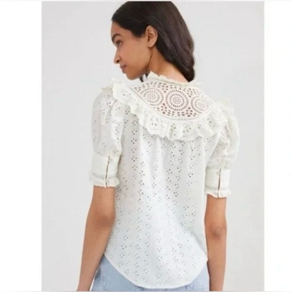 NWT Ruffled Eyelet Blouse by Love The Label - Picture 5 of 10